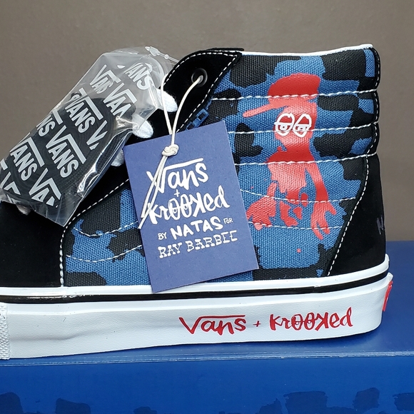 Vans x Krooked Skate Sk8-Hi by Natas For Ray Barbee Men Size 10.5 - Picture 6 of 15
